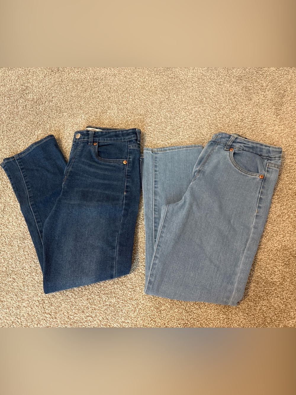 LOT OF 2 LEVIS GIRLS RIBCAGE STRAIGHT ANKLE JEANS SIZE 14